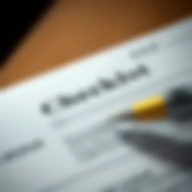 Close-up of a checklist for business registration