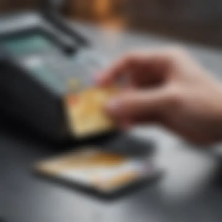 A close-up view of a credit card being approved on a digital device