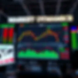 Stock market analysis on a digital screen