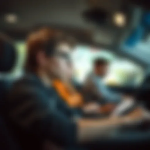 An illustration of a student learning in a driver education class