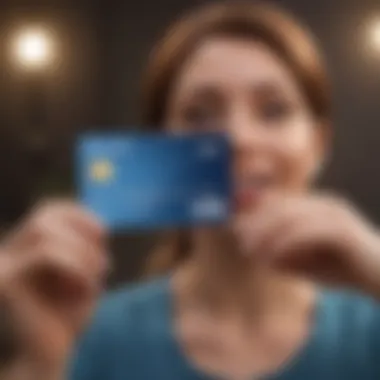 A person celebrating financial recovery with a credit card