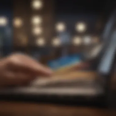 A person analyzing credit card options on a laptop