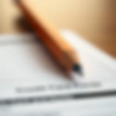 A close-up view of a credit card application form with a pencil ready to fill it out.