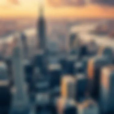 Aerial view of Manhattan showcasing iconic skyscrapers