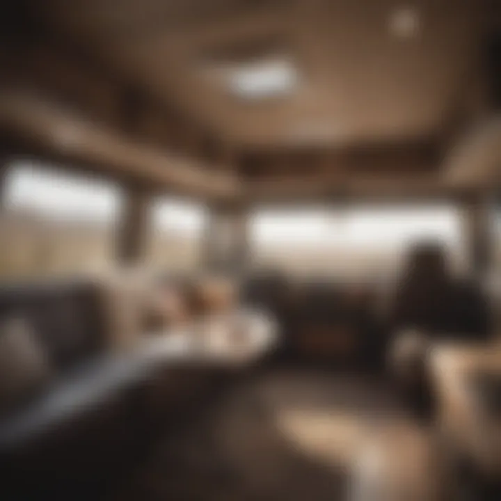 A cozy RV interior showcasing comfortable living space