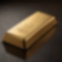 Close-up of a gleaming gold bar