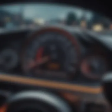 A close-up view of a car's dashboard showing the odometer.