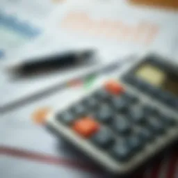 Calculator with financial documents