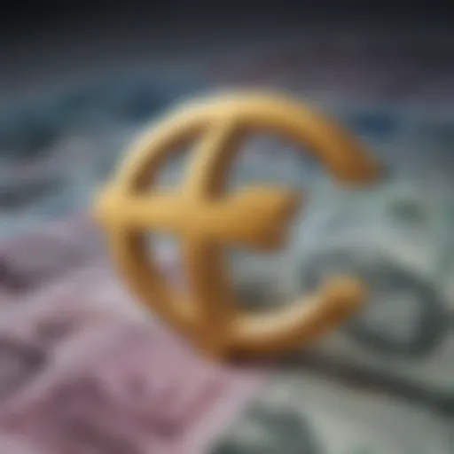 Euro and US Dollar Symbol Overlaid on Financial Graph